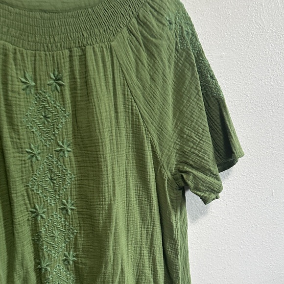 Lucky Brand Olive Green Smocked Top - Picture 14 of 14